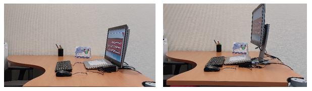 Posición con portátil